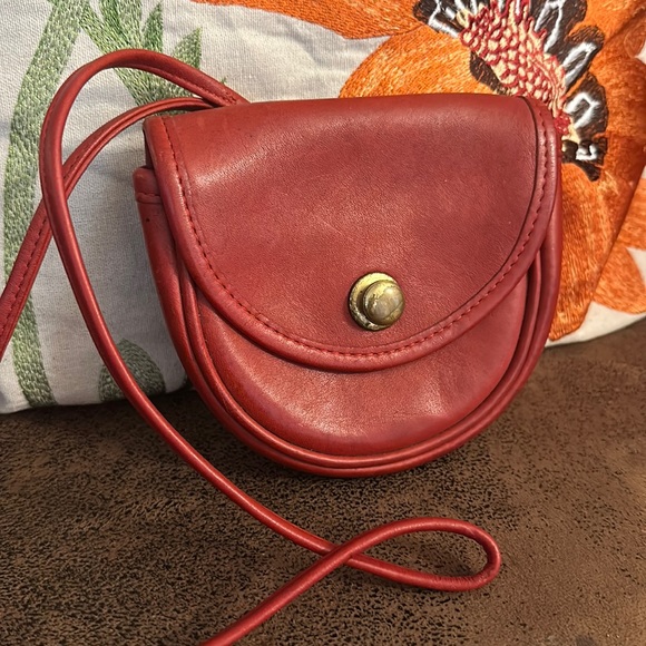 Coach Handbags - VINTAGE RED COACH GLOVETANNED LEATHER 9826 MINI CROSSBODY BELT BAG PRE-1994 EVC